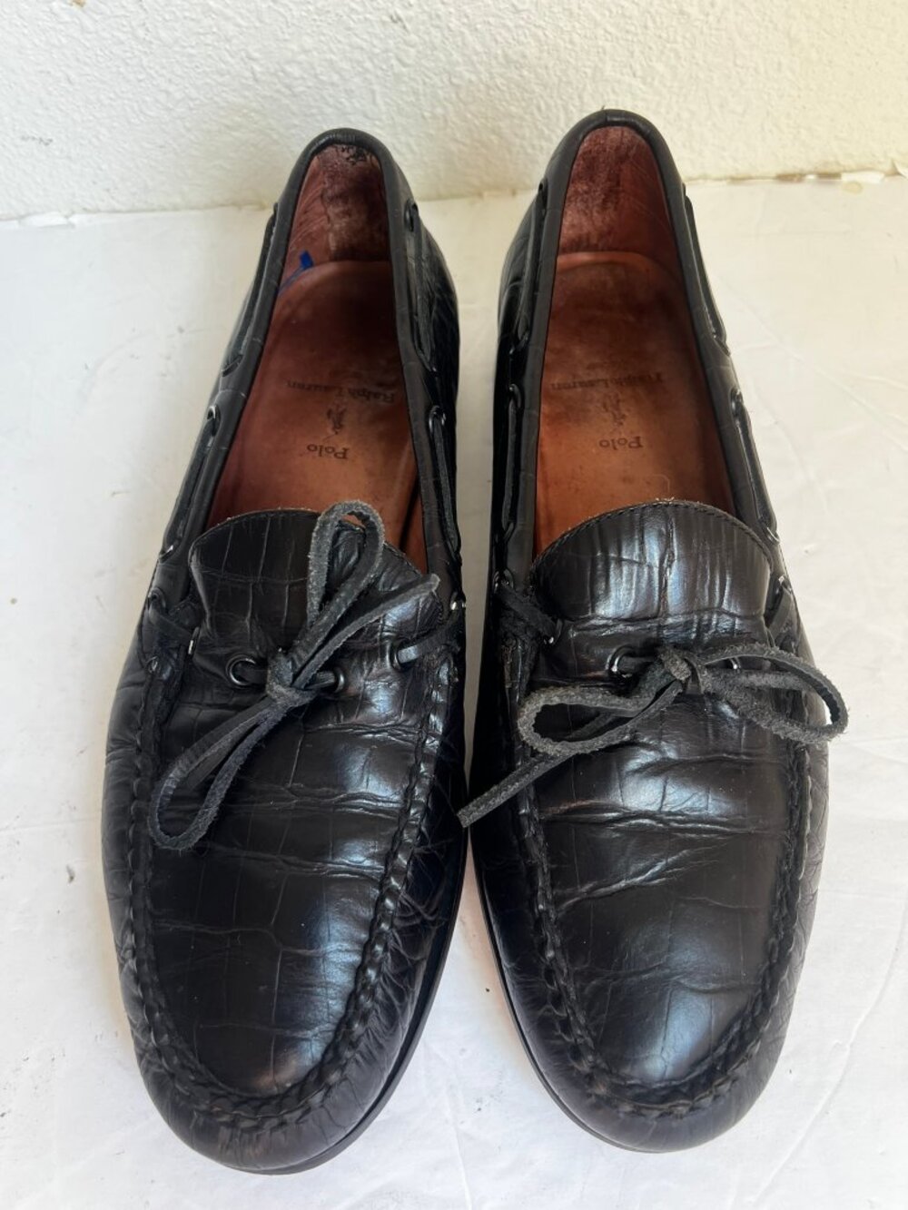 VINTAGE MENS RALPH LAUREN POLO ALLIGATOR EMBOSSED LOAFERS SZ 10 OLD MONEY